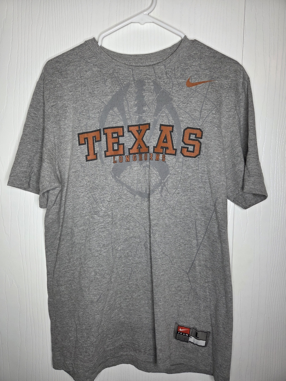 Nike Gray Texas Longhorns Short Sleeve Men's Tee Casual Size Large